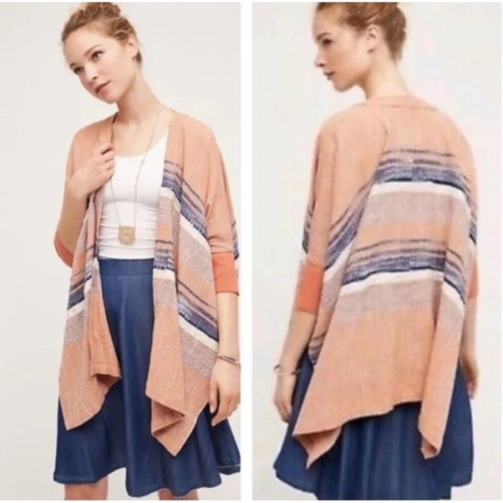 Anthropologie Elevenses Striped Shoreline Kimono Cardigan XS/S